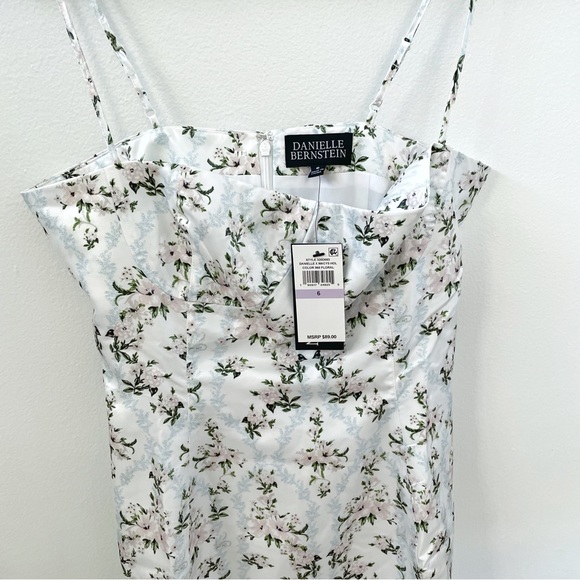 Danielle Bernstein Floral Satin Strappy mini dress - Picture 3 of 6